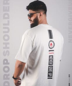 Finato “Never Give Up” Drop Shoulder Tshirt For Men
